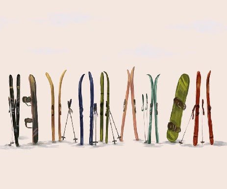 Beige colored skis wallpaper