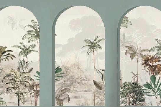 Lush green arches wallpaper