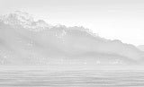 Annecy and its peaceful lake black and white wallpaper