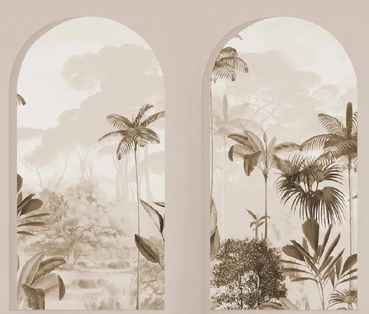 Lush sepia arches wallpaper