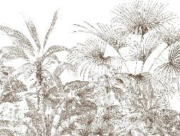 Tropical monochrome engraving wallpaper