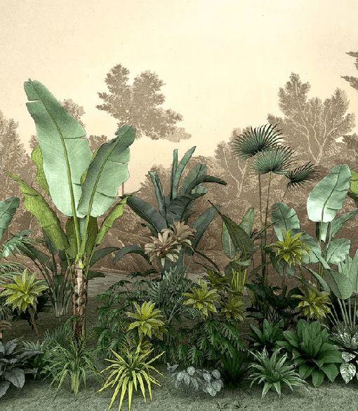 Jungle-themed wallpaper for bathrooms, Indonesian style