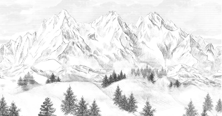 Papier peint montagne sommets de Chamonix