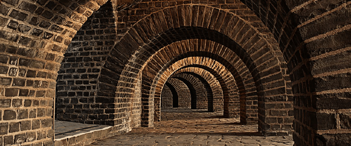 Trompe l'oeil Bricks Passage wallpaper