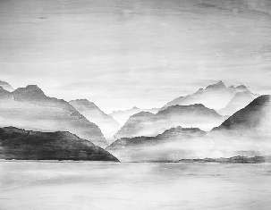 Silver Peaks Wallpaper | Les Bleus du Lac®