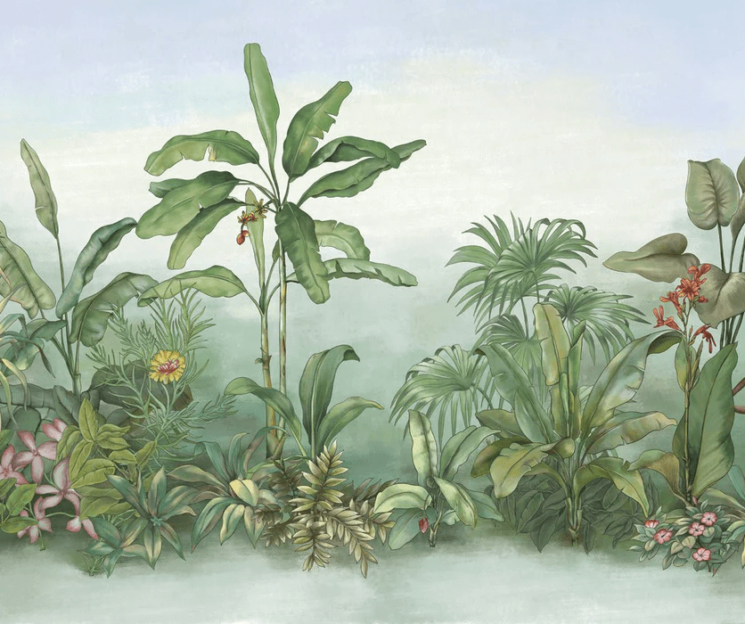 Botanic plant toilet wallpaper