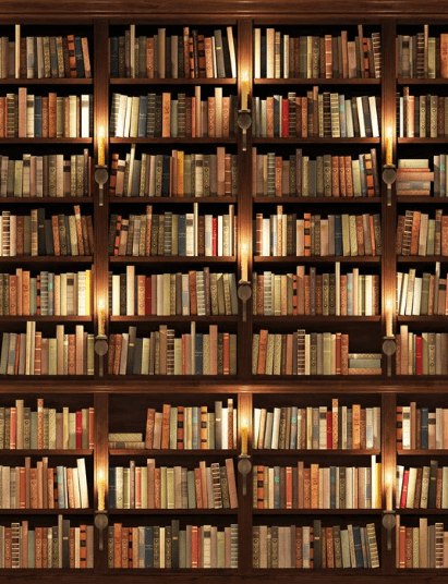 Authentic Library Trompe l'oeil Wallpaper