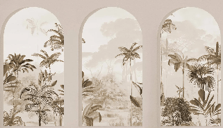 Lush sepia arches wallpaper