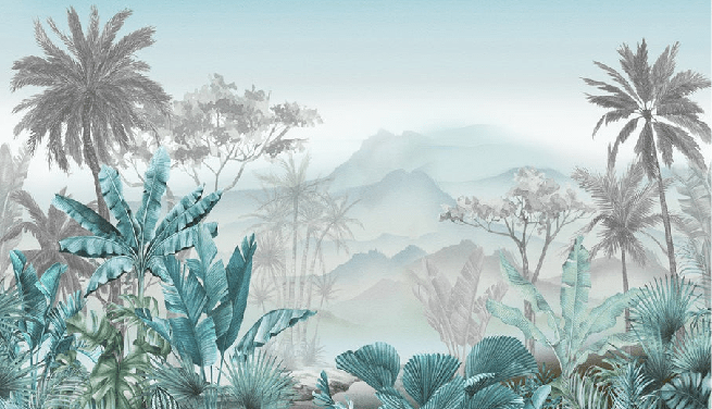 Tropical blue wallpaper