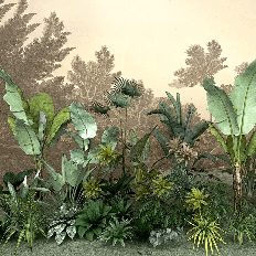 Jungle-themed wallpaper for bathrooms, Indonesian style