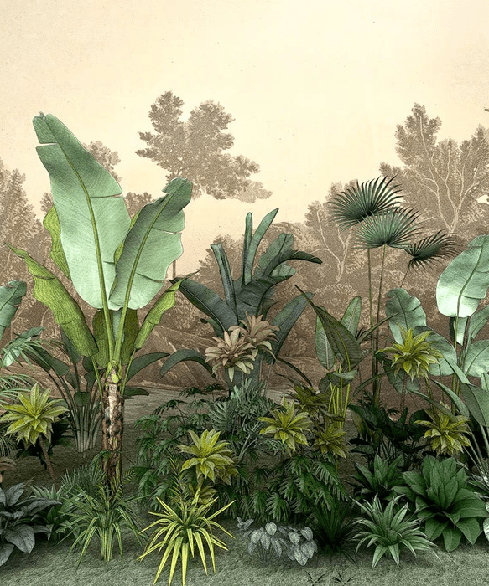 Jungle-themed wallpaper for bathrooms, Indonesian style