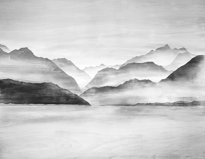 Silver Peaks Wallpaper | Les Bleus du Lac®