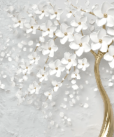 3D tree bathroom wallpaper