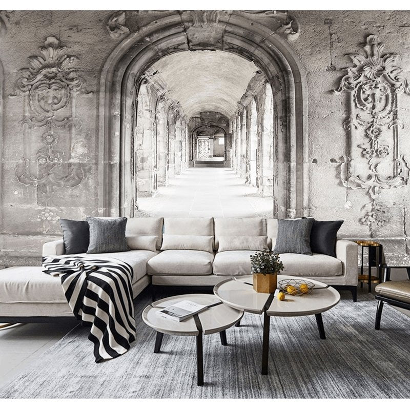 Trompe l'oeil wallpaper Parisian Marble Hallway