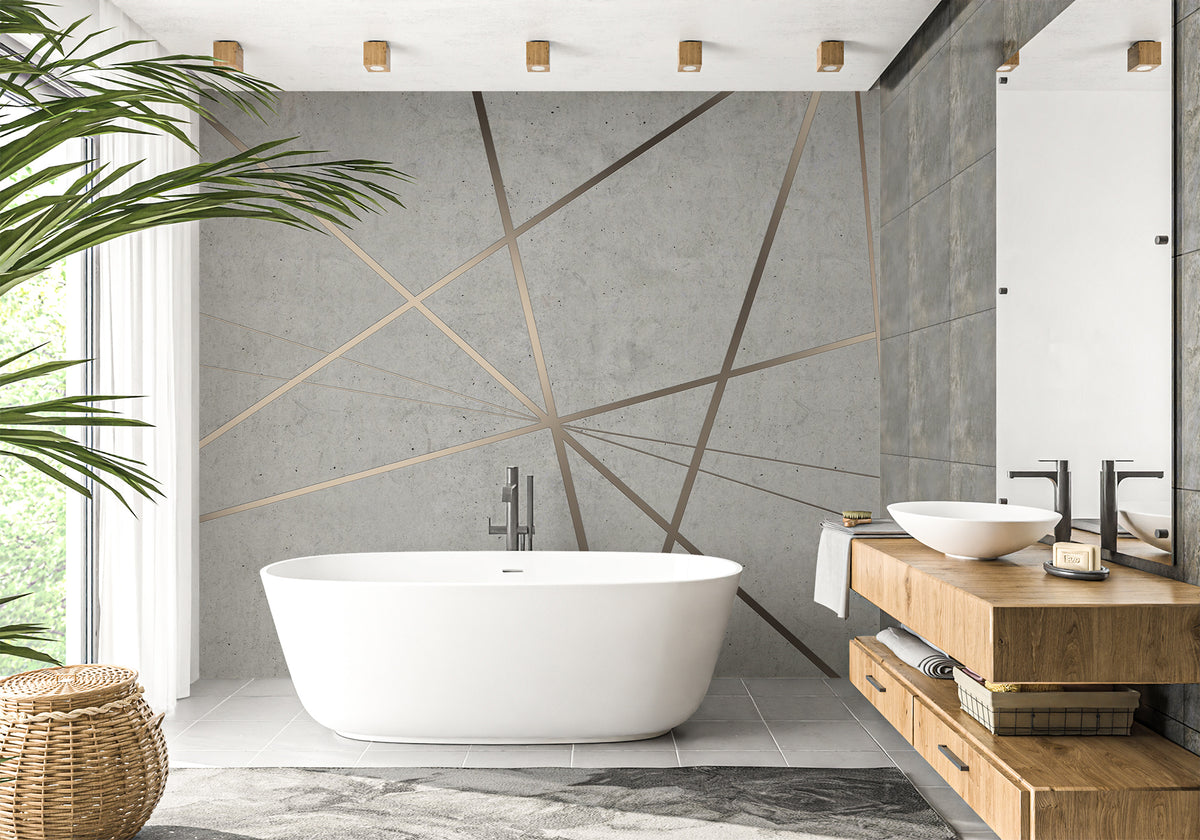 Design and graphic bathroom wallpaper