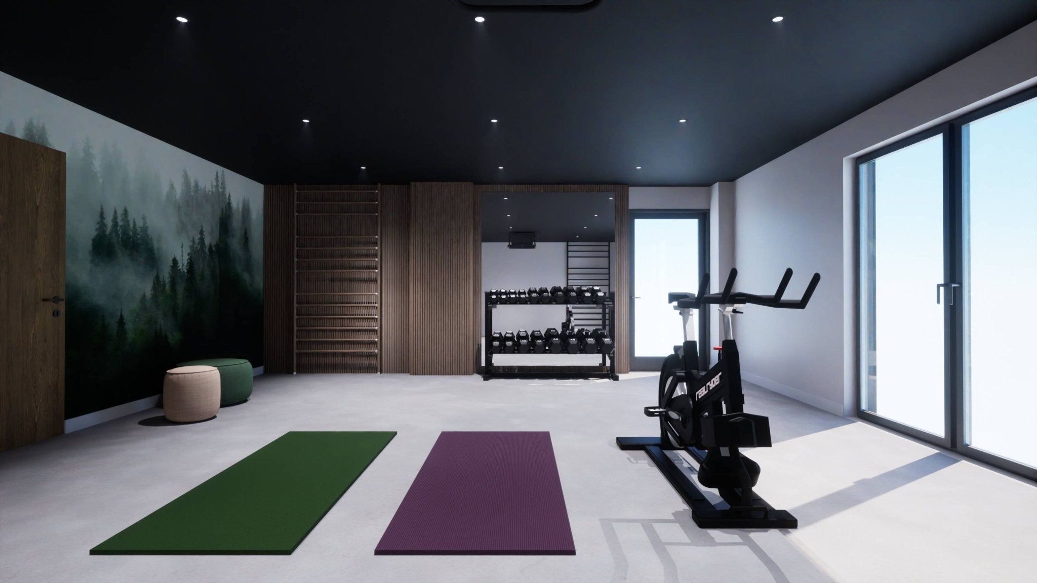 Un papier peint panoramique sportif : la motivation face au mur pour votre salle de sport !