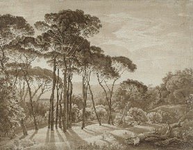 Panoramic amber Italian landscape wallpaper