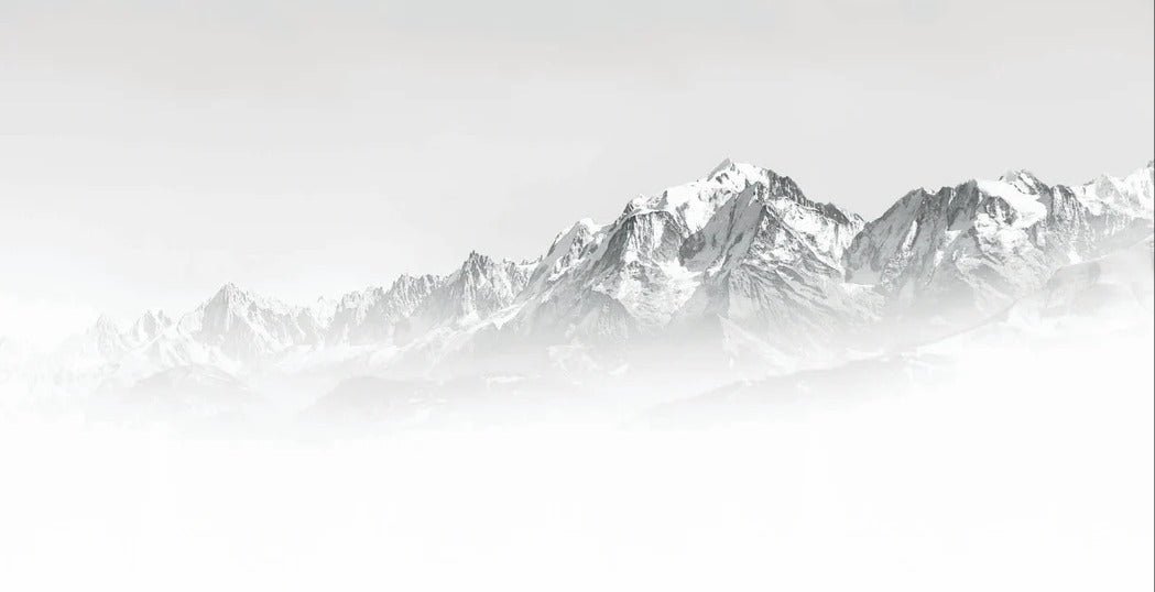 Mont Blanc in the mist black and white wallpaper
