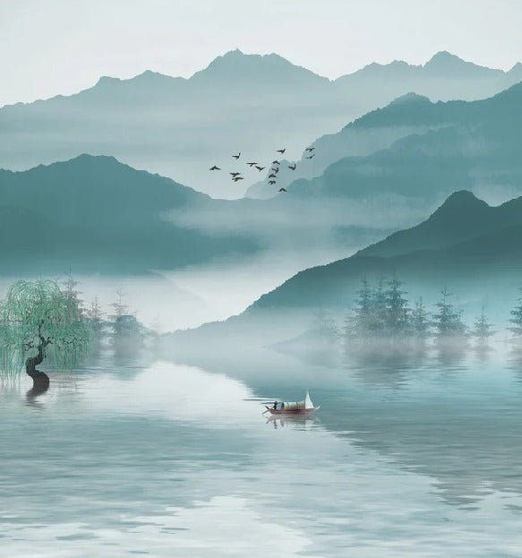 Wallpaper between mountains and lakes