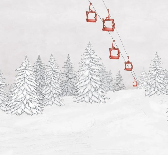 Red gondola mountain wallpaper