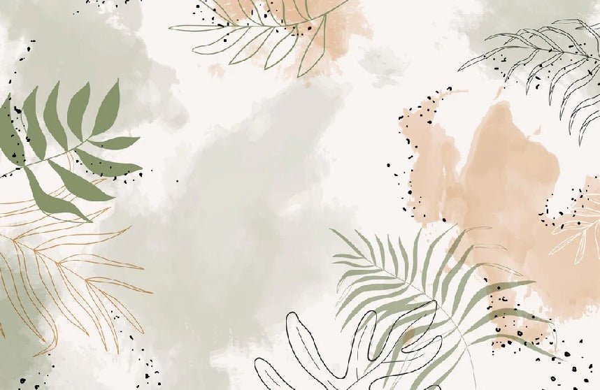 Panoramic vegetal watercolor wallpaper