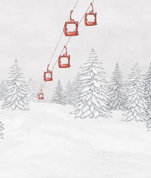Red mountain cable car wallpaper