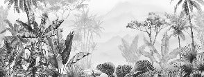 Tropical black and white wallpaper