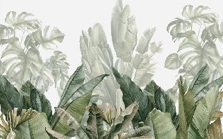 Panoramic green banana wallpaper