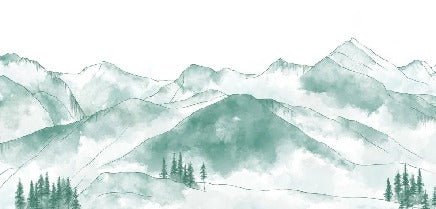Aravis mountains wallpaper mint green
