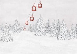 Red gondola mountain wallpaper