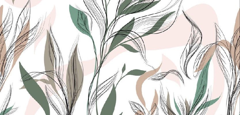 Graphic flower panoramic wallpaper