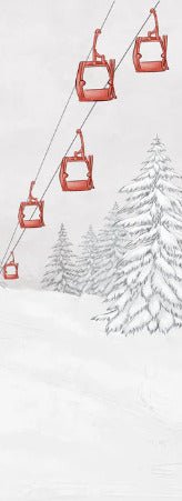 Red mountain cable car wallpaper