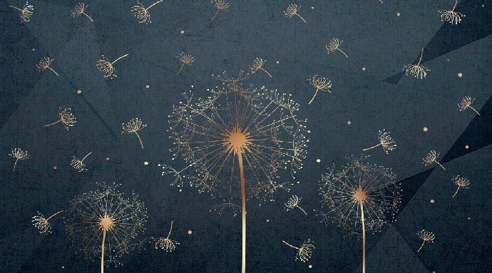 Dandelion & Deep Blue wallpaper