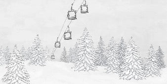 Black & white gondola mountain wallpaper