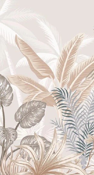 Panoramic terracotta jungle wallpaper