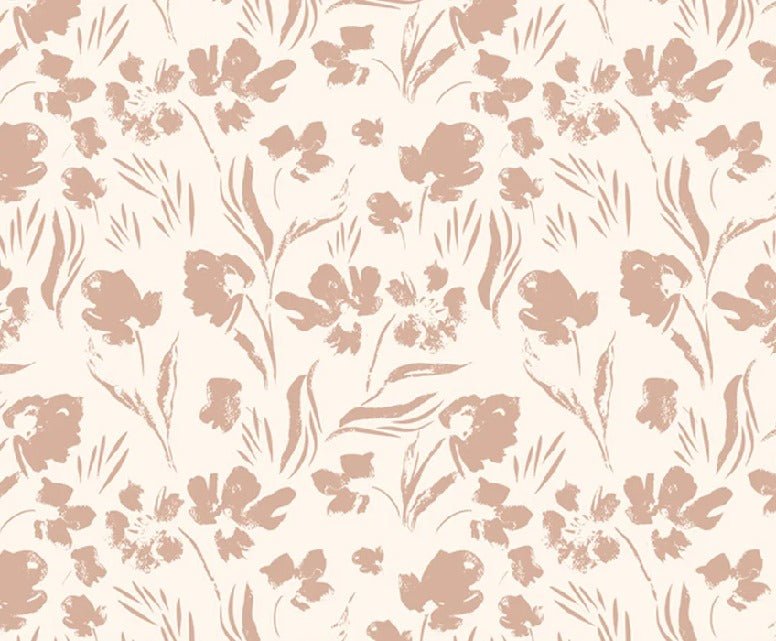 Powdered beige flower wallpaper