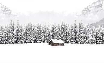 Panoramic mountain chalet wallpaper