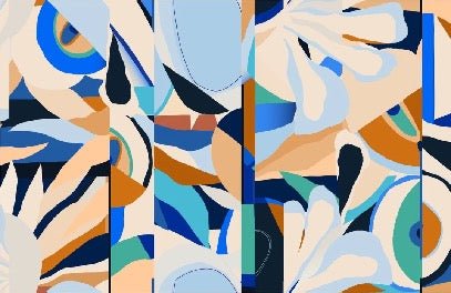 Papier peint abstrait vibrant, XXL, tendance