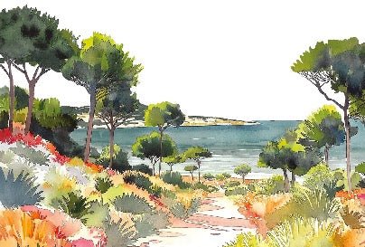 Panoramic summer air wallpaper