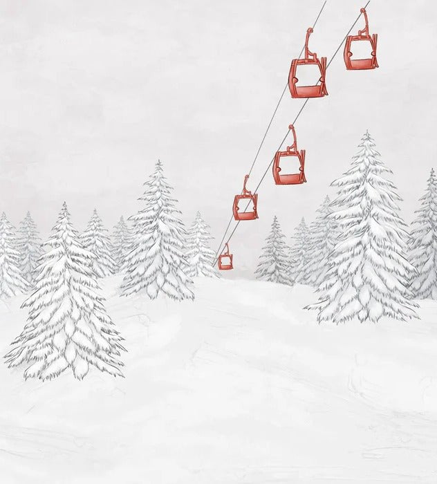 Red gondola mountain wallpaper