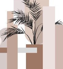 Panoramic geometric terracotta wallpaper