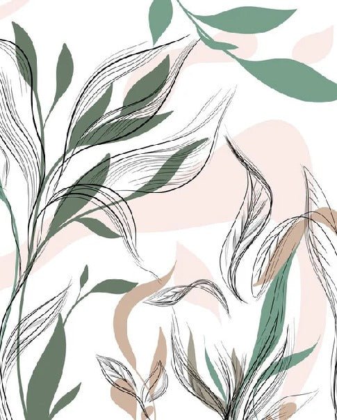 Graphic flower panoramic wallpaper