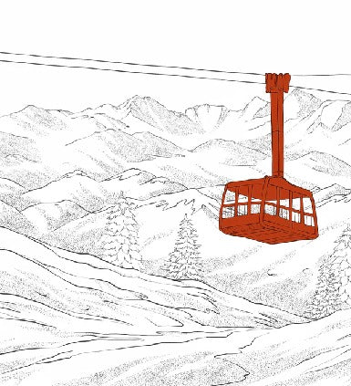 La Plagne telecabine red wallpaper