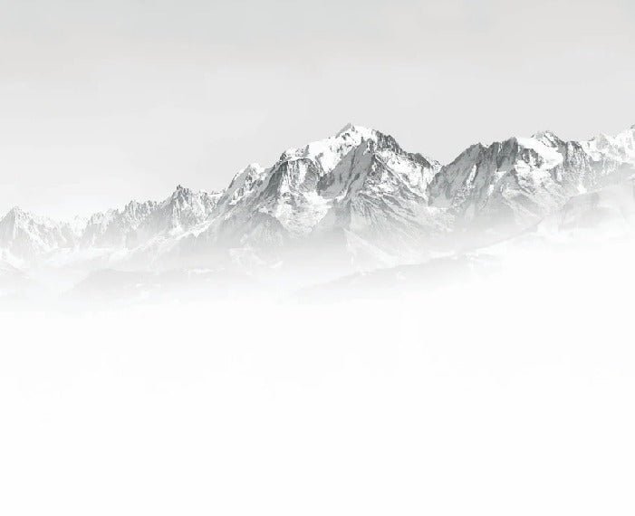 Mont Blanc in the mist black and white wallpaper