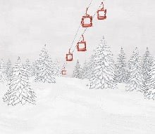 Red gondola mountain wallpaper