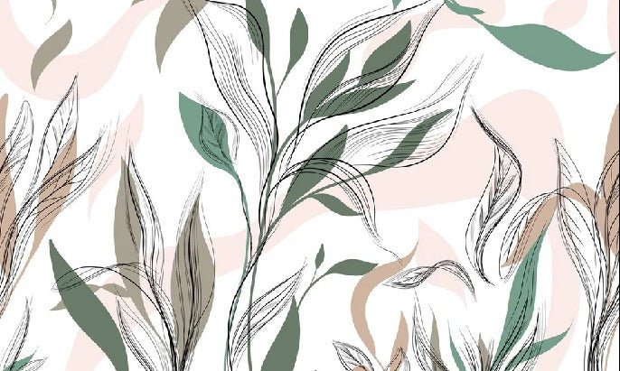 Graphic flower panoramic wallpaper