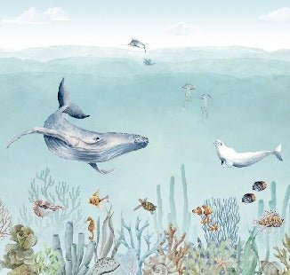 Panoramic sea life wallpaper
