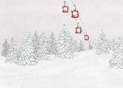 Red gondola mountain wallpaper