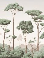 Pine forest breeze wallpaper