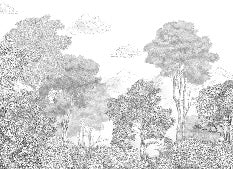 Forêts et Monts Crayonnés panoramic wallpaper